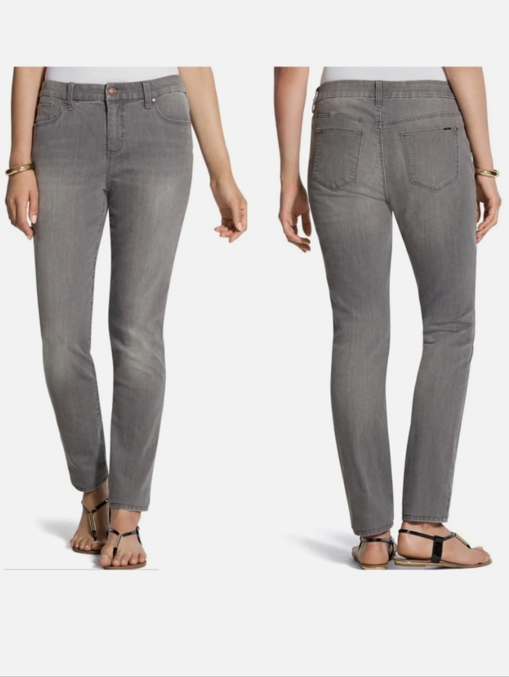 Chico's So Lifting Gray Stretch Jeans Size 1.5 Women's Medium/10